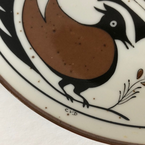 Set Of Two Speckled Southwest Aztec Stoneware Luncheon Plates CVD - Picture 3 of 15